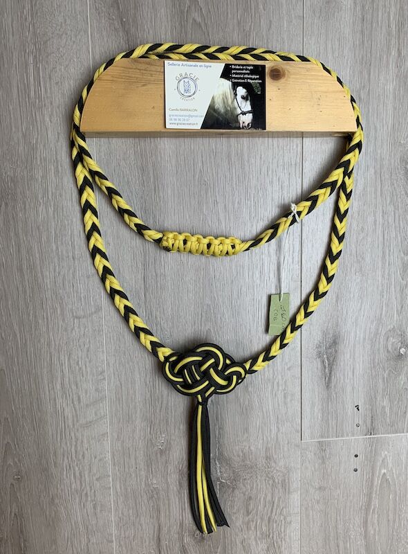 cordelette equitation noir et jaune