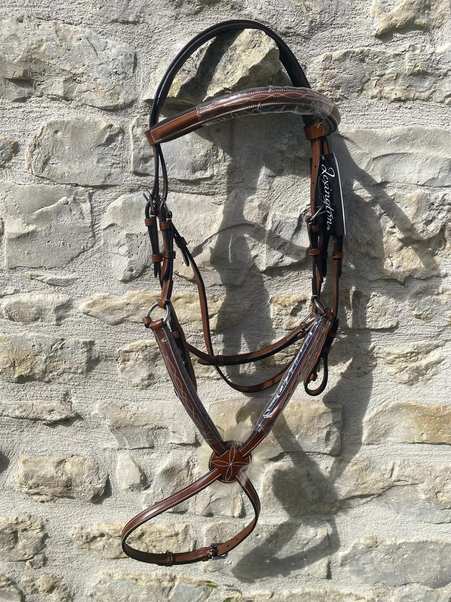 Filet / Bridon muserolle croisée avec les rênes