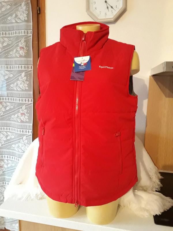 doudoune sans manches neuve rouge femme equithème XXL