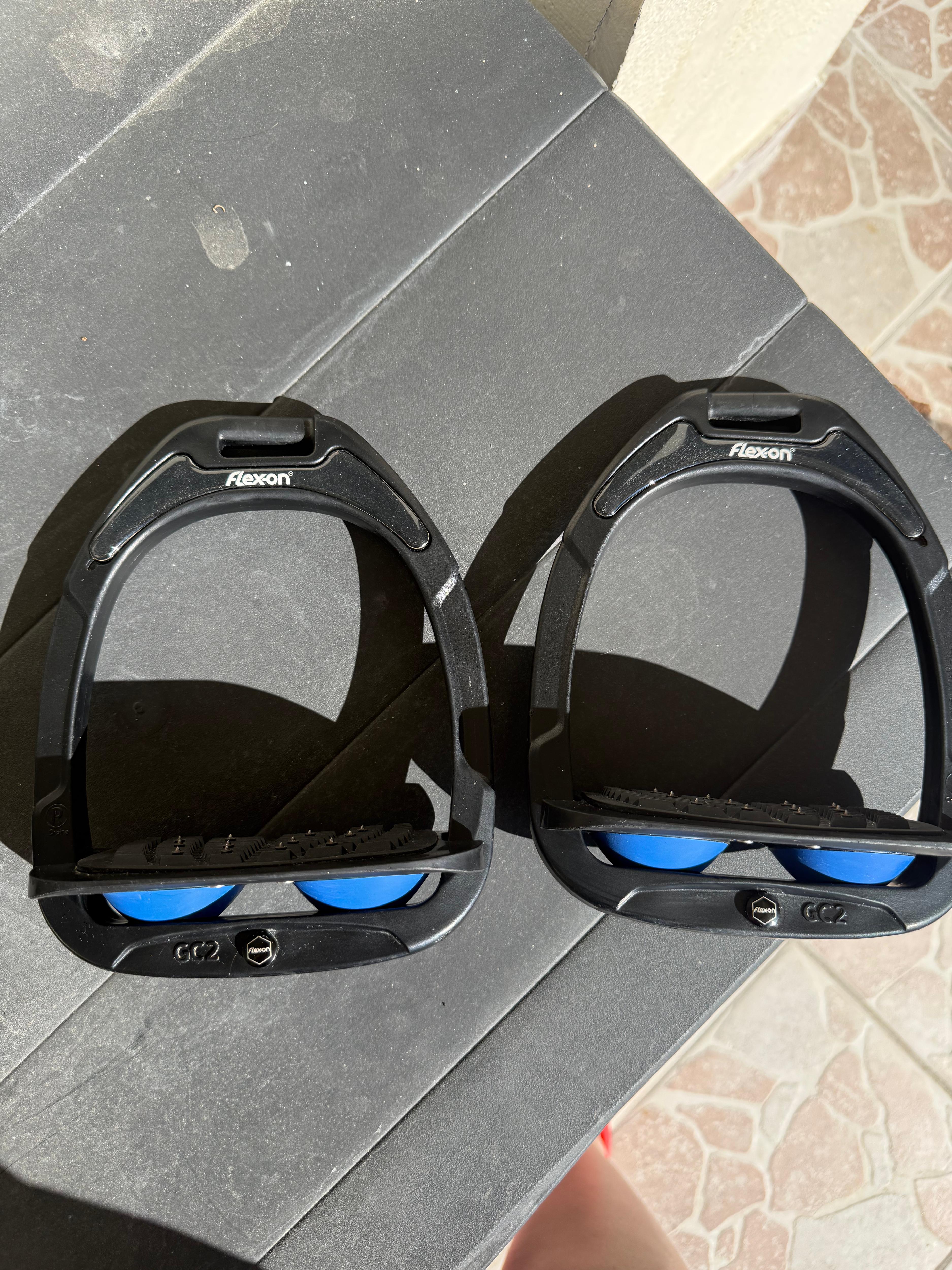 Étriers Flex-on Green Composite GC2 – noir / bleu – très bon état