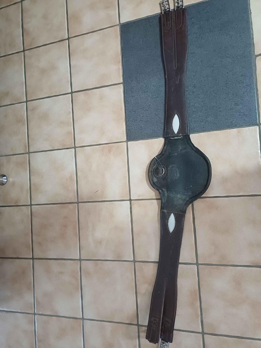 Sangle Tixerant 140 cm havane avec elastique noir