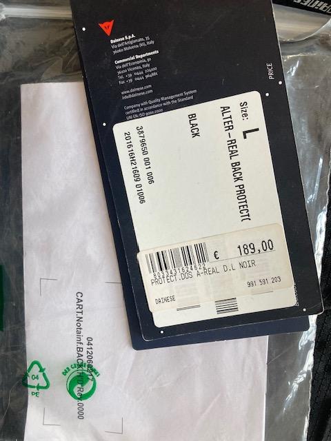 Gilet de protection ALTER REAL BACK PROTECTION DAIMESE NEUF AVEC ETIQUETTE