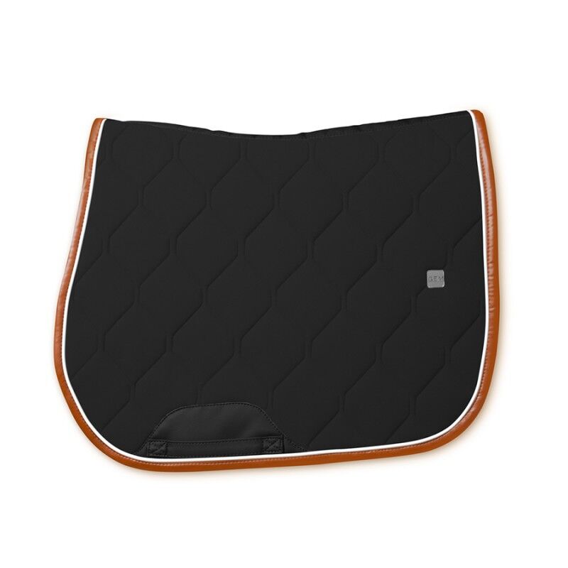 GEM – Tapis de selle classique Obstacle Cheval – Noir/blanc/Corail