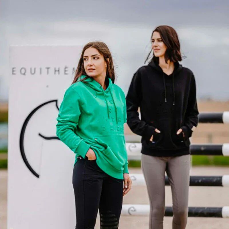 Sweat à capuche unisexe Camille noir L Equithème