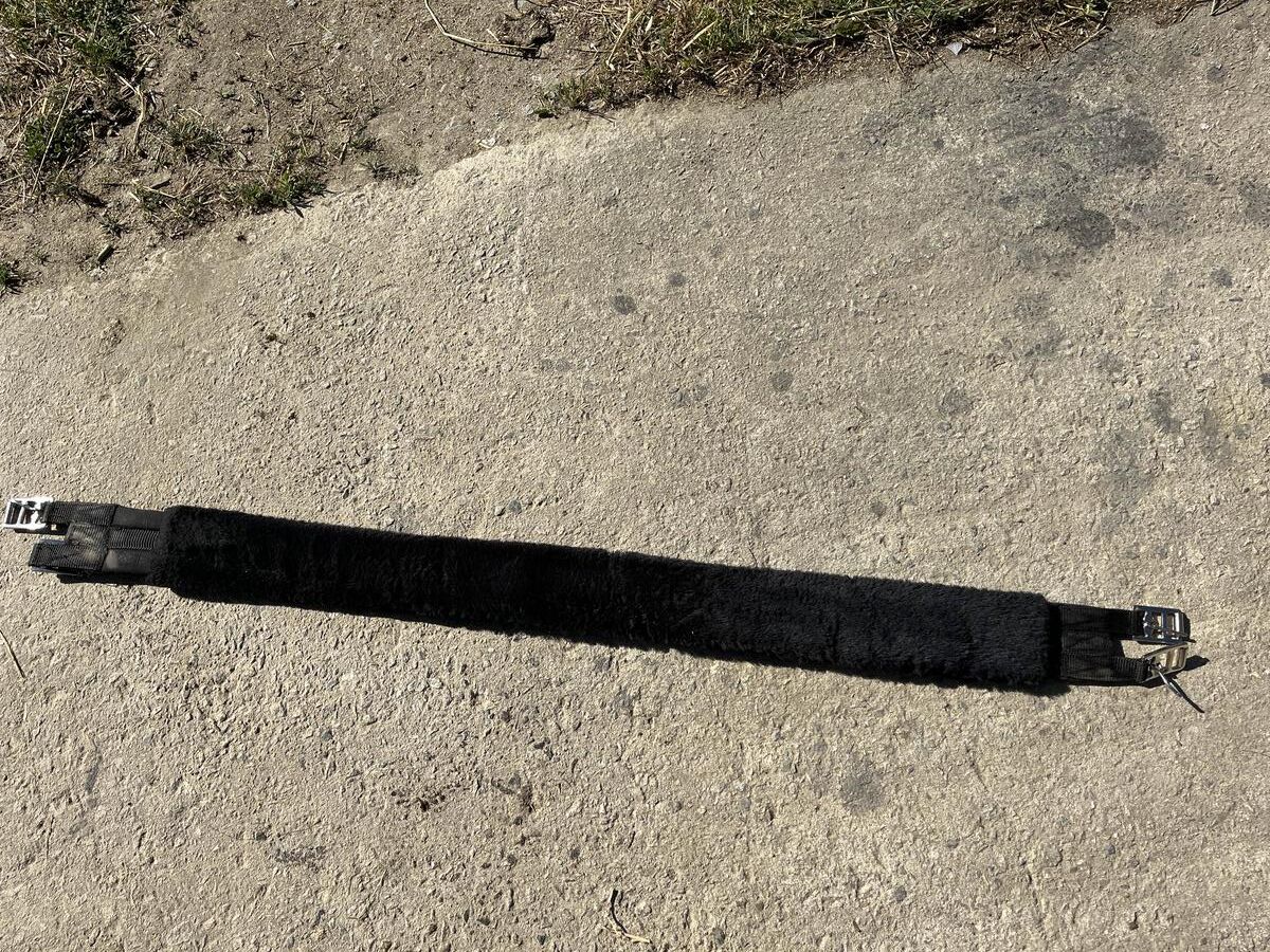 sangle moumoute 130cm, sangle pas en cuir avec moumoute