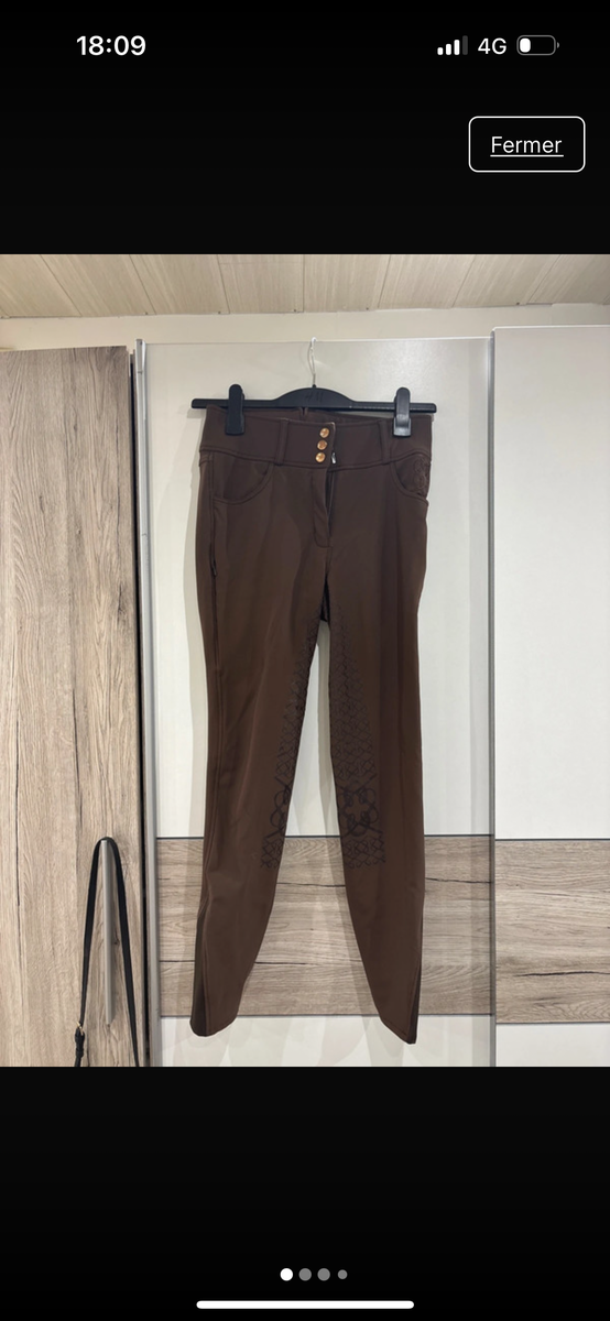 Pantalon HKM brun full gripp