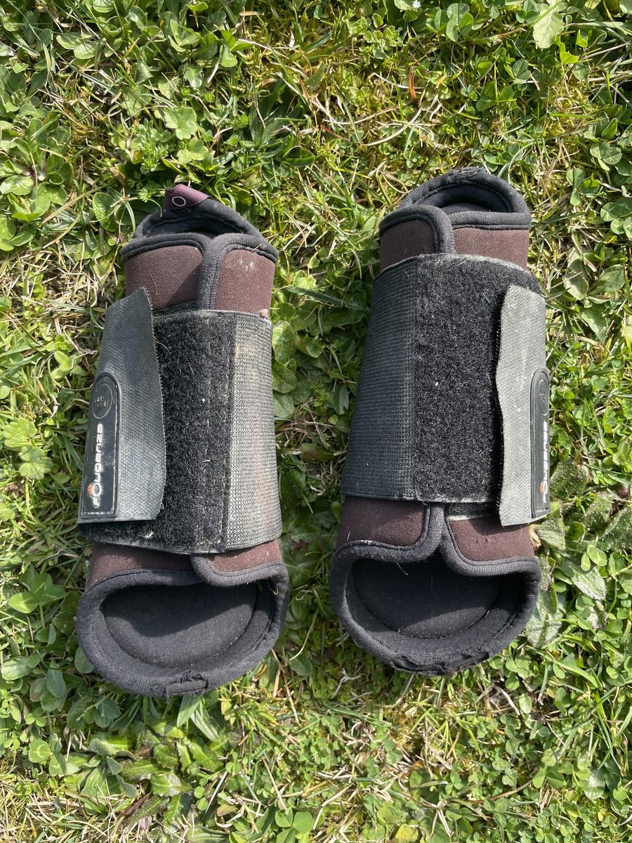 Guêtres et protège-boulets Fouganza marron taille Poney
