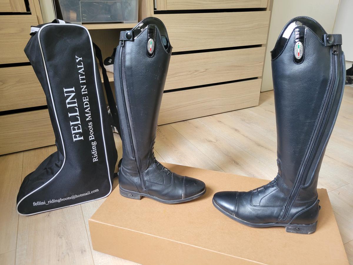Lederreitstiefel Italienische Reitstiefel Fellini Botte Fellini Taille 38