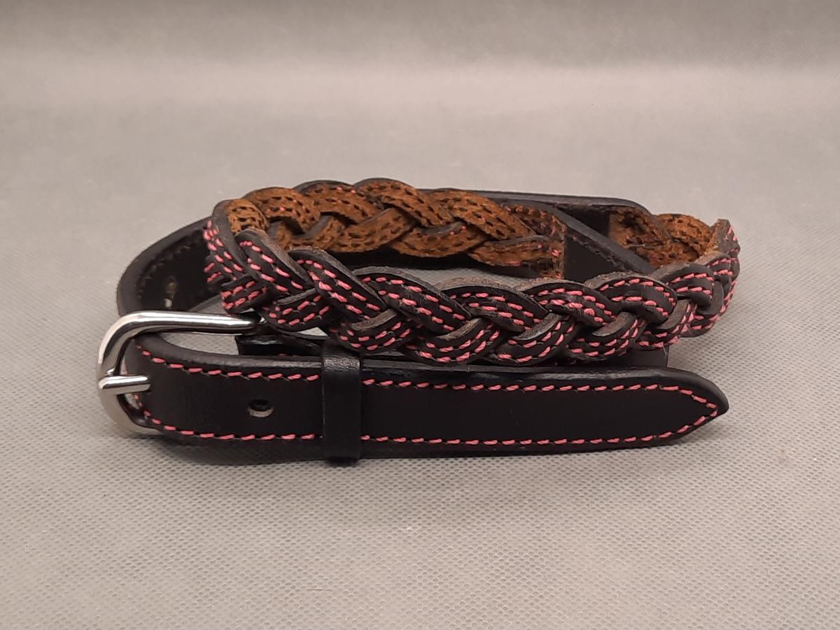 Ceinture en cuir tressé XS