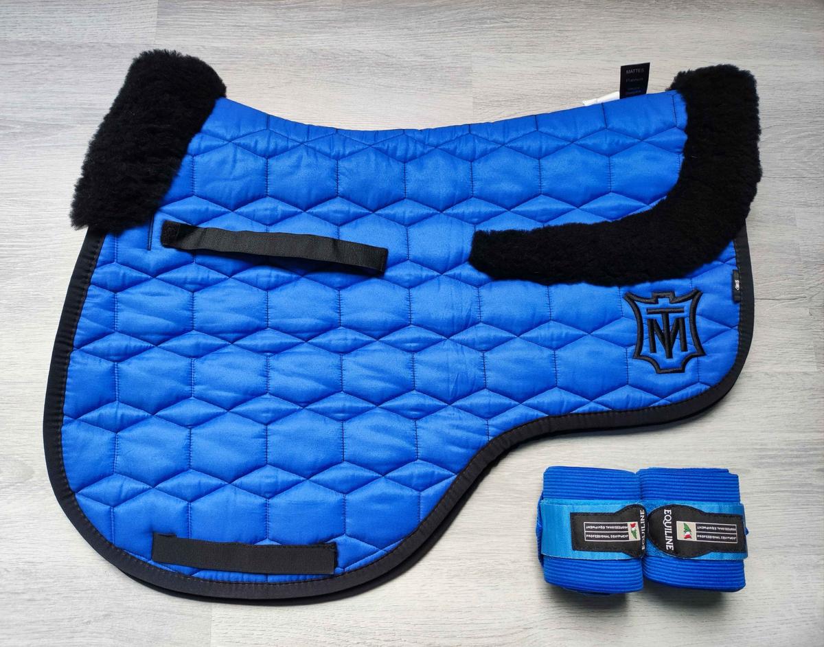 Ensemble tapis mixte Mattes Eurofit neuf avec bandes Mixte Equiline assortie taille cheval