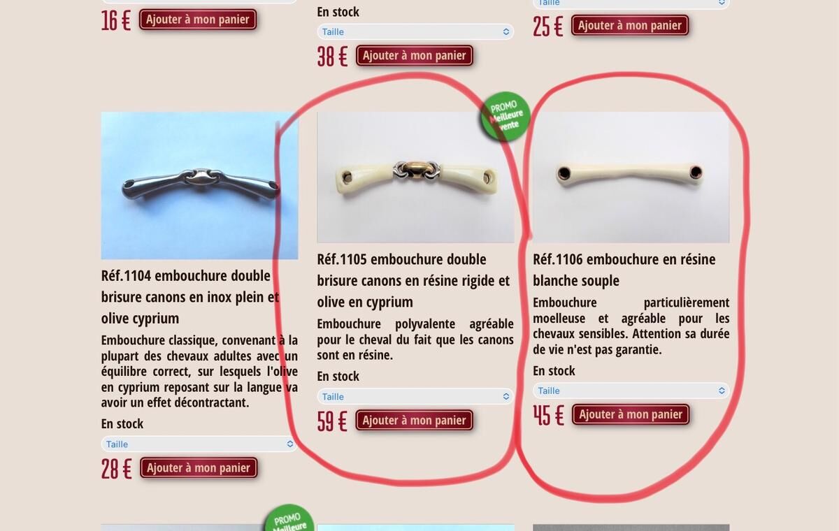 Mors double brisure résine avec Cyprium pour filet Alain Ventre