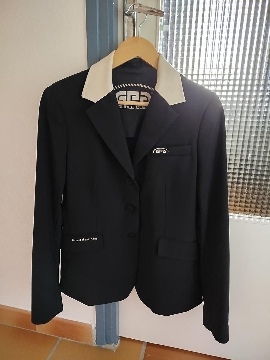 Veste de concours CSO (noire col crème) - GPA / Grand Prix / Femme - Taille 38R - Excellent état