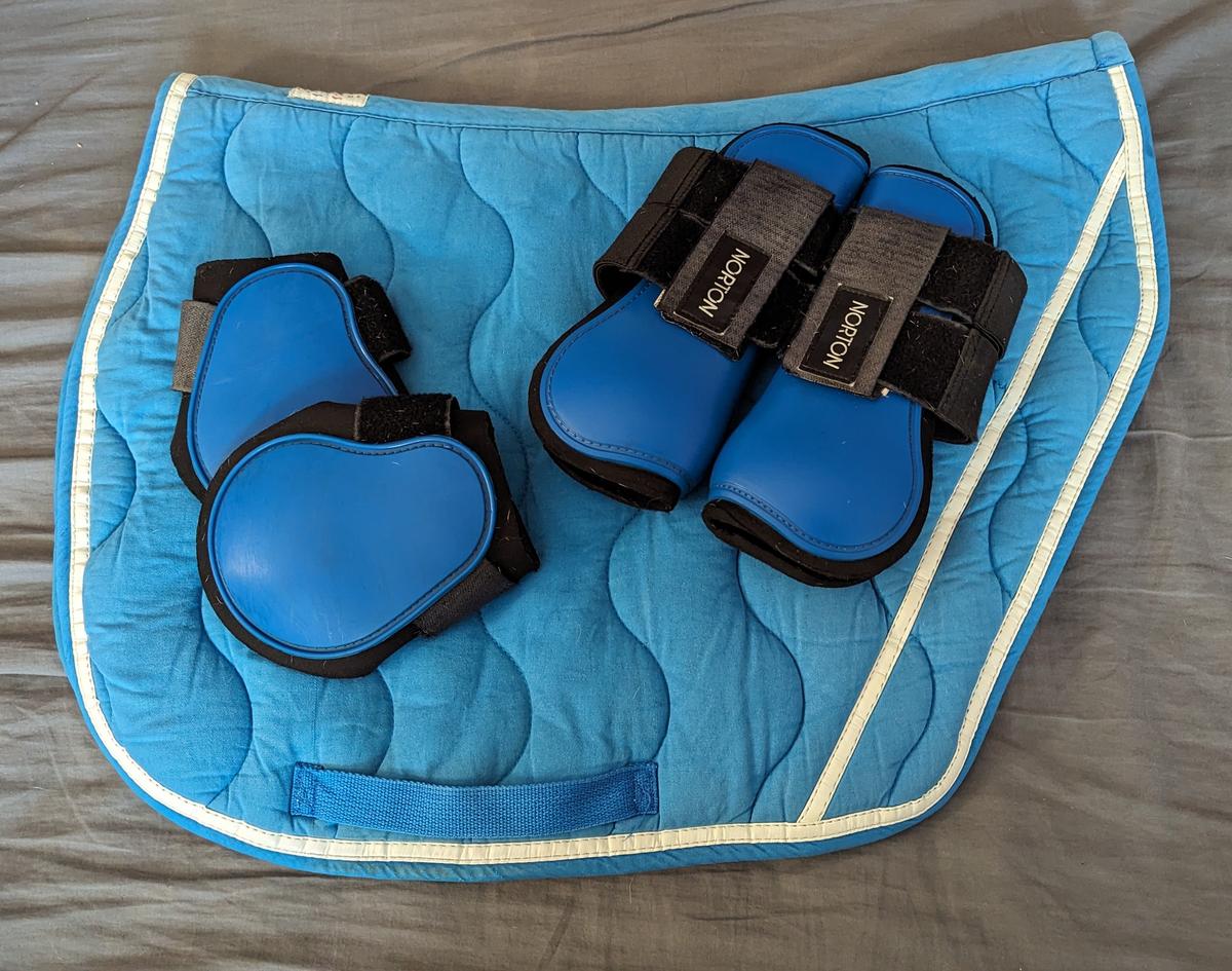 Tapis Equi-Thème Jump + Guêtres Norton bleu roi