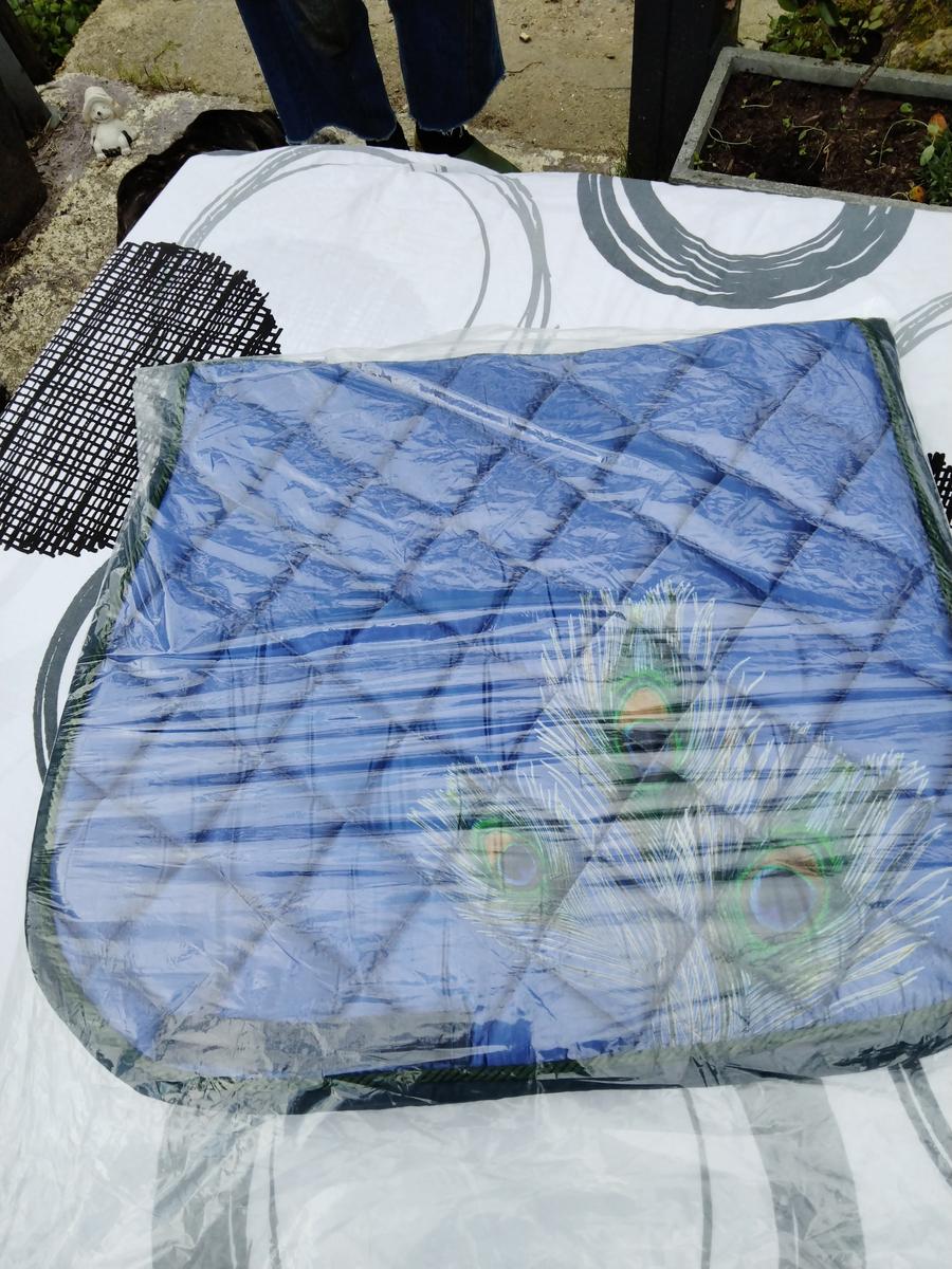 Tapis de selle plume de paon