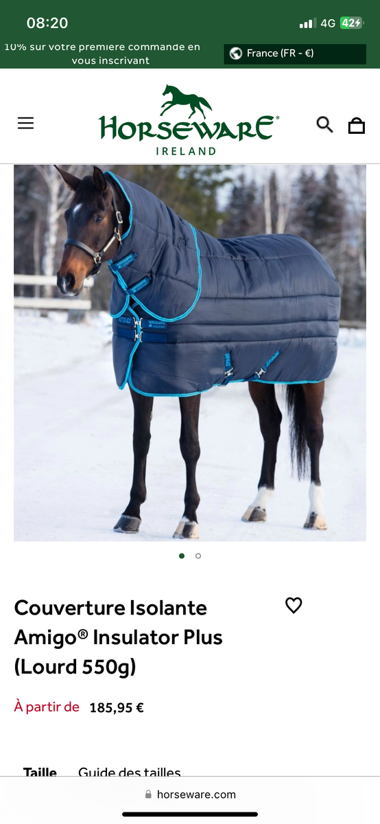 Couverture Amigo Insulator 550gr taille 125