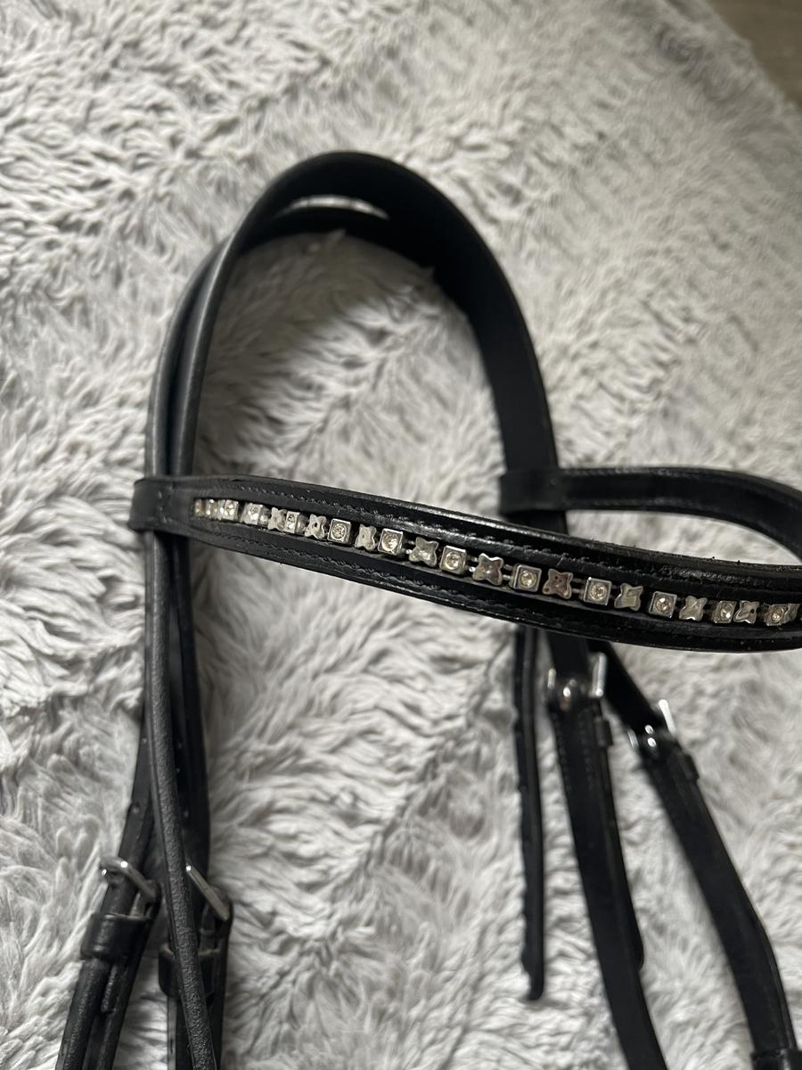 Filet noir strass cheval